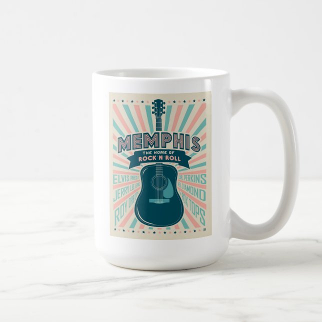 Memphis, TN: Guitar Series | Rock-N-Roll Coffee Mug (Right)