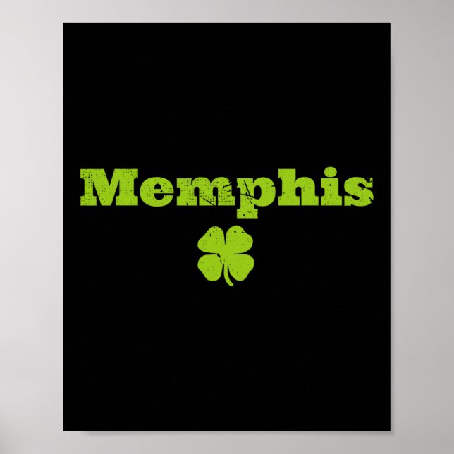 Memphis Tn Irish Pride Shamrock Image St Patricks  Poster (Front)