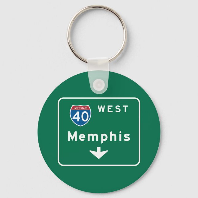 Memphis, TN Road Sign Key Ring (Front)
