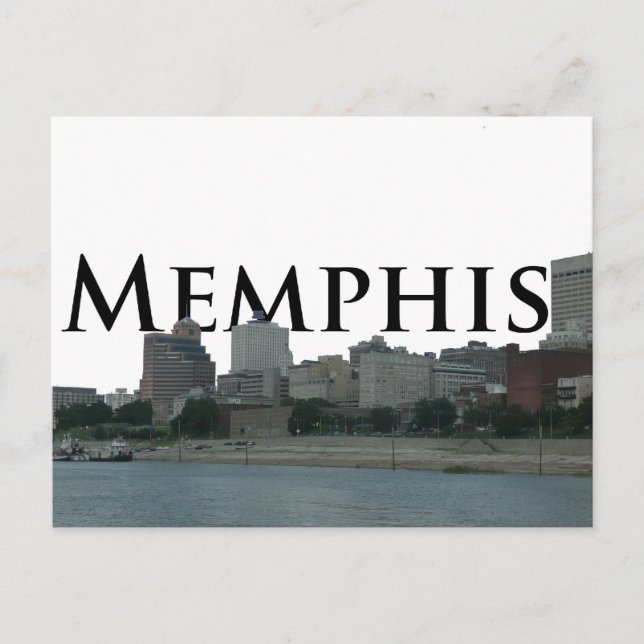Memphis TN Skyline with Memphis the Sky Postcard (Front)