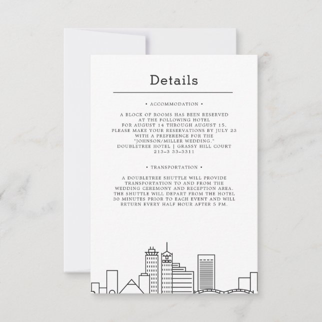 Memphis Wedding | Guest Details Invitation (Front)
