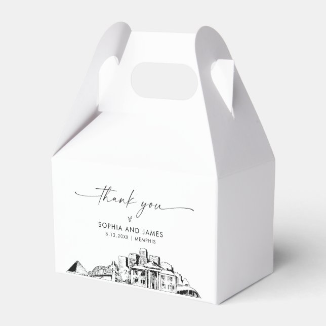 Memphis Wedding Personalised Favour Box (Front Side)
