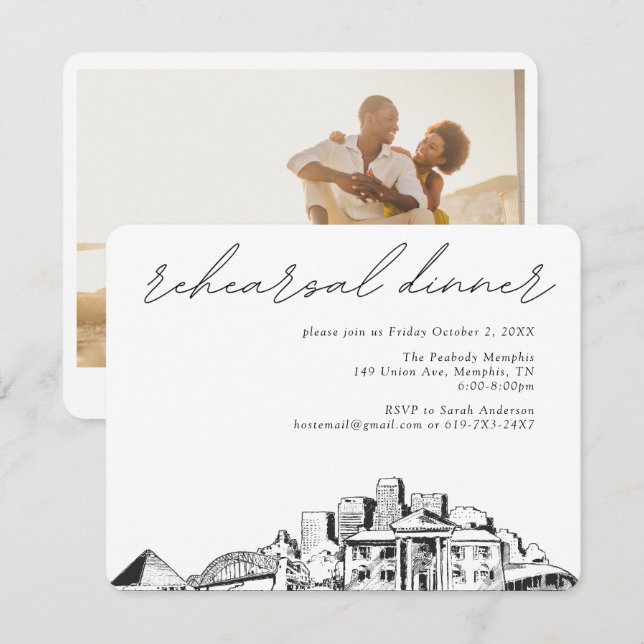 Memphis Wedding Rehearsal Invite Enclosure Card (Front/Back)