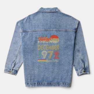 Men 50th Birthday  Vintage December 1972  Denim Jacket