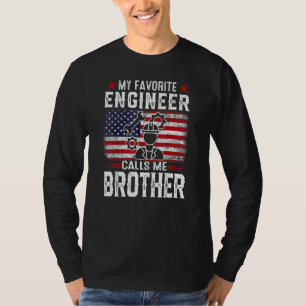 Men American Flag My Favourite Engineer Calls Me B T-Shirt