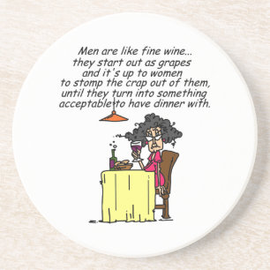 Men and FIne Wine Humour Coaster