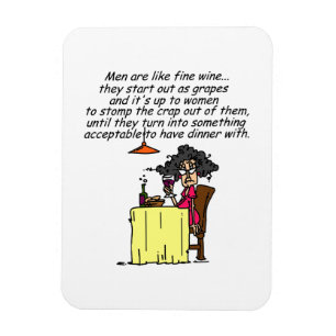Men and FIne Wine Humour Magnet
