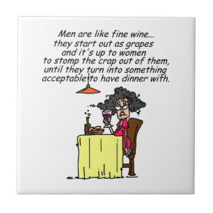 Men and FIne Wine Humour Tile
