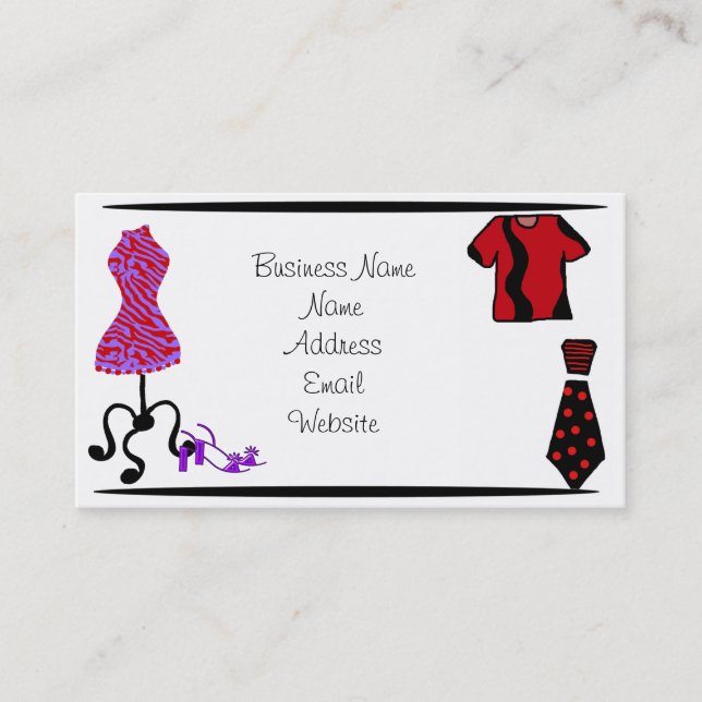 Men and Women Fashion Clothing Business Card (Front)