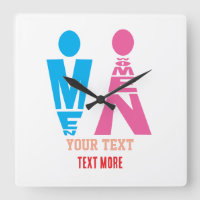 Men and Women Typography Icon Design – Bold Pink &