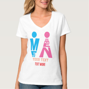 Men and Women Typography Icon Design – Bold Pink & T-Shirt