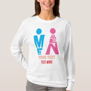 Men and Women Typography Icon Design – Bold Pink & T-Shirt