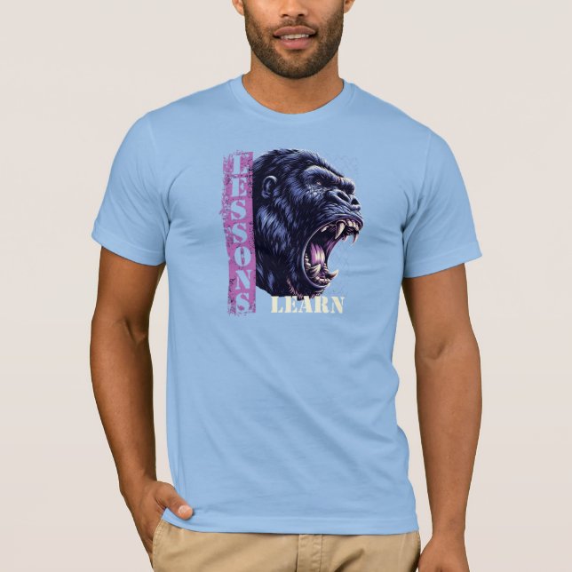 Men Angry Gorilla Lessons Learn T-Shirt (Front)