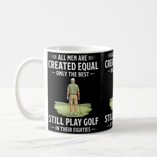 Men Are Created Equal Play Golf In Eighties Coffee Mug (Left)