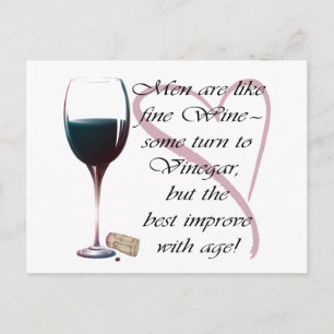 Men are like fine Wine humourous gifts Postcard