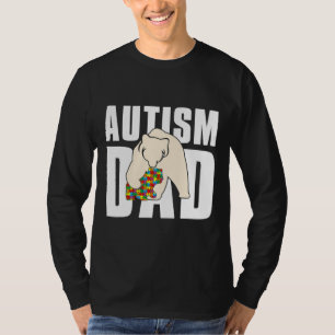 Men Autism Dad Autism Awareness Bear Father T-Shirt