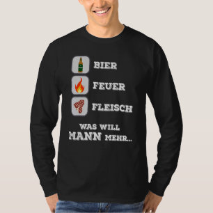 Men Barbecue Beer Fire Meat T-Shirt