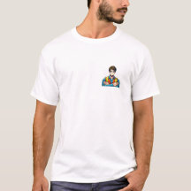 men Basic T-shirt with manga security expert