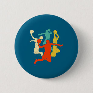 Men Basketball Retro Vintage 6 Cm Round Badge