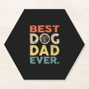 Men best dog dad ever farther day gifts paper coaster