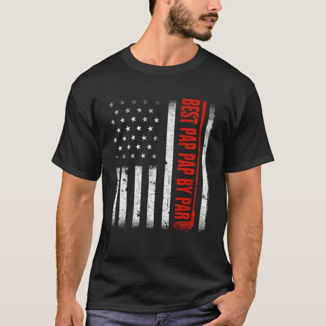 Men Best Pap Pap By Par American Flag Family Fathe T-Shirt (Front)