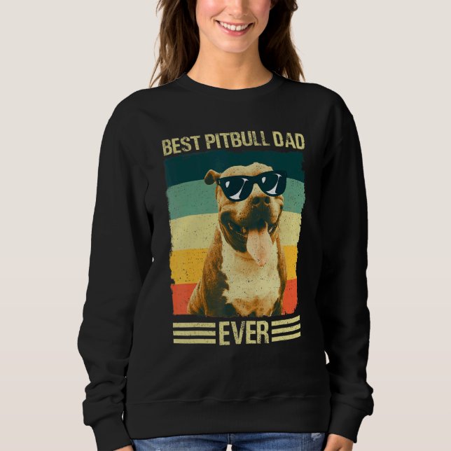 Men Best Pitbull Dad Father French Dog Sweatshirt (Front)