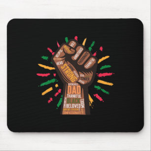 Men Black Dad Melanin Pride Hand Fist Black Histor Mouse Pad