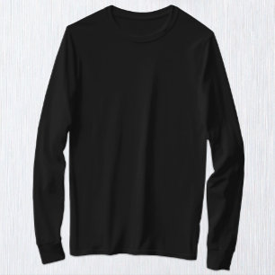 Men Black Long Sleeve T-Shirt / Customise