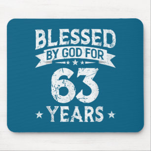 Men Blessed God 63 Old 63th Mouse Pad