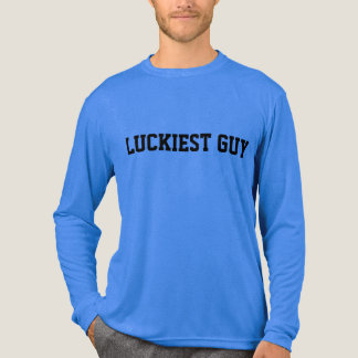 Men Blue "Luckiest Guy" Tri-Blend Shirt