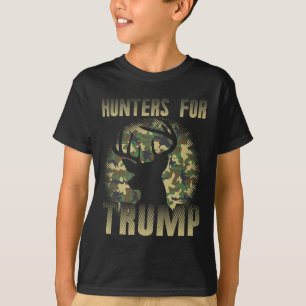 Men Camo Deer Hunters For Trump Hunt Bow Arrow Rep T-Shirt