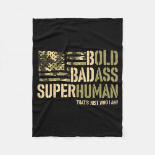 Men Camouflage Military Old Man Bold Superhuman Fleece Blanket