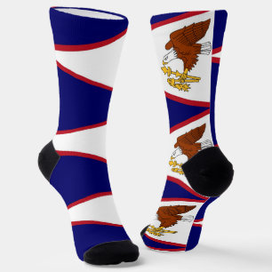 Men crew socks with flag of American Samoa