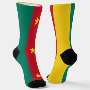 Men crew socks with flag of Cameroon