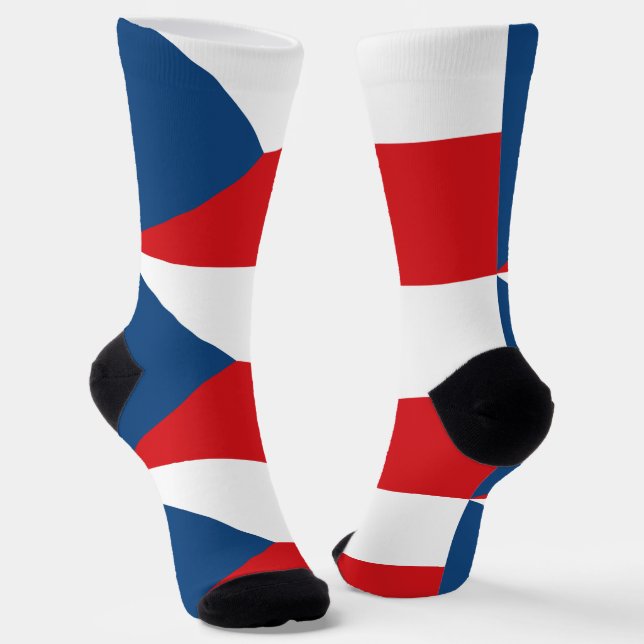Men crew socks with flag of Czechia (Angled)