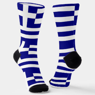 Men crew socks with flag of Greece
