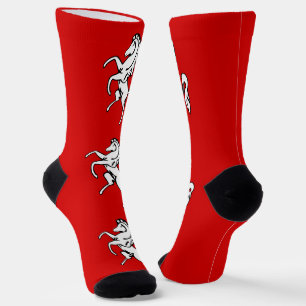 Men crew socks with flag of Kent, England