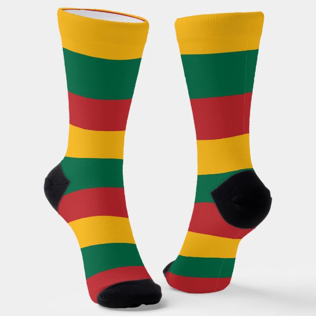 Men crew socks with flag of Lithuania (Angled)