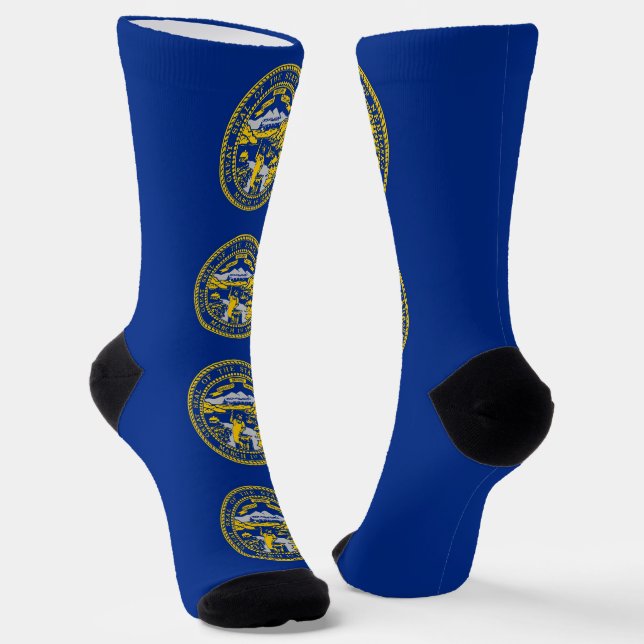 Men crew socks with flag of Nebraska (Angled)