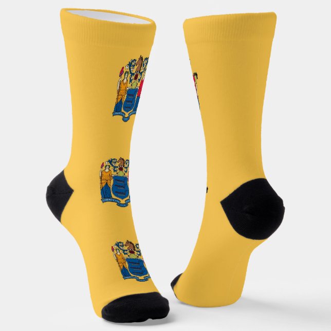 Men crew socks with flag of New Jersey (Angled)