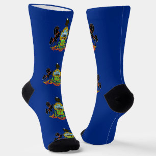 Men crew socks with flag of Pennsylvania