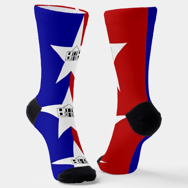Men crew socks with flag of San Antonio, U.S.A. (Angled)
