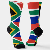 Men crew socks with flag of South Africa