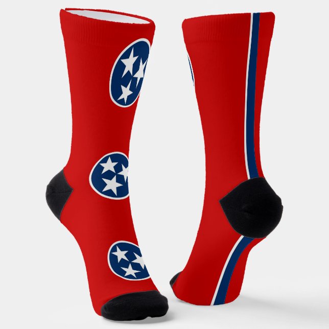 Men crew socks with flag of Tennessee (Angled)