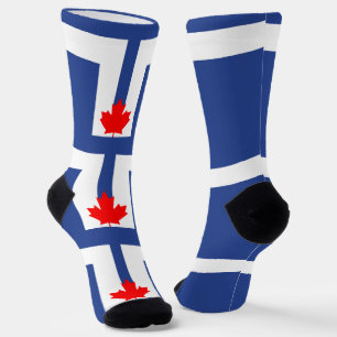 Men crew socks with flag of Toronto, Canada