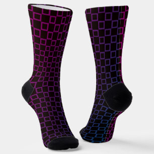 Men crew socks with Purple Black classic design
