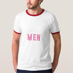 Men Custom Name Text Pink Colour Men's Basic Ringe T-Shirt