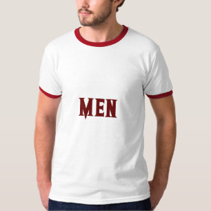 Men Custom Text Dark Red Colour Men's Basic Ringer T-Shirt