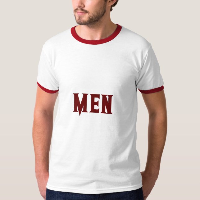 Men Custom Text Dark Red Colour Men's Basic Ringer T-Shirt (Front)