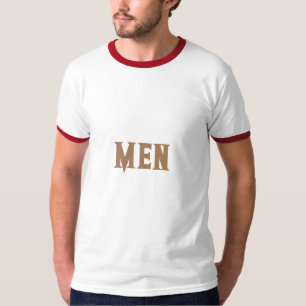 Men Custom Text Light Brown Colour Basic Ringer T-Shirt